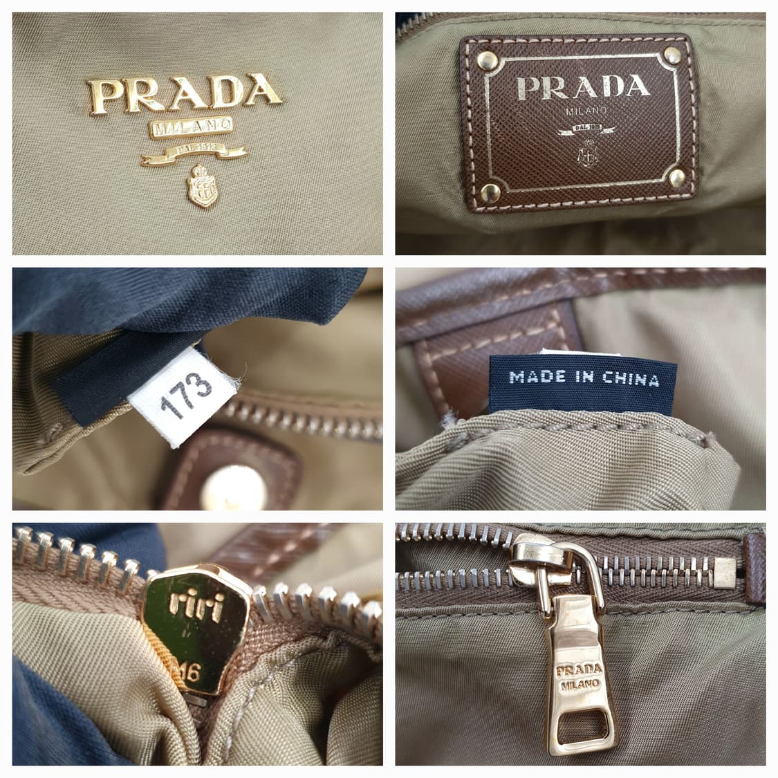 프라다 리나일론 금장 카키 쇼퍼백 숄더백 상품이미지4