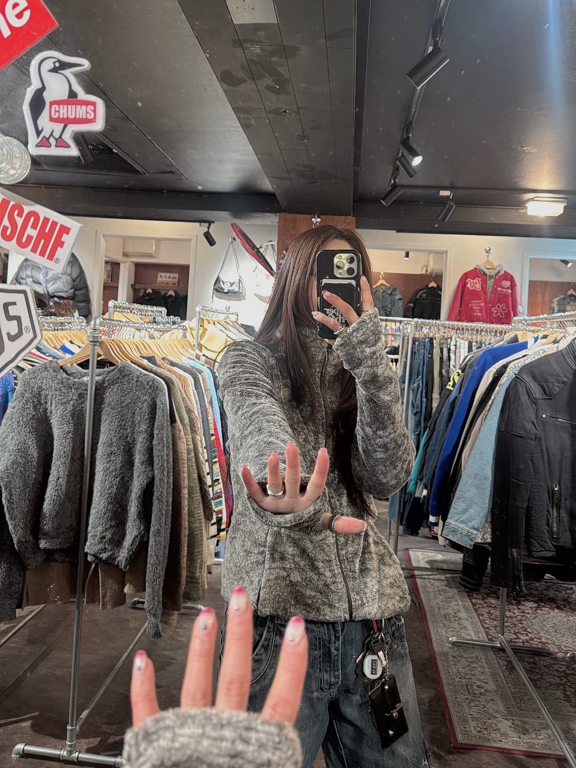 노스페이스 패턴 뽀글이 후리스 플리스 자켓 S 상품이미지7