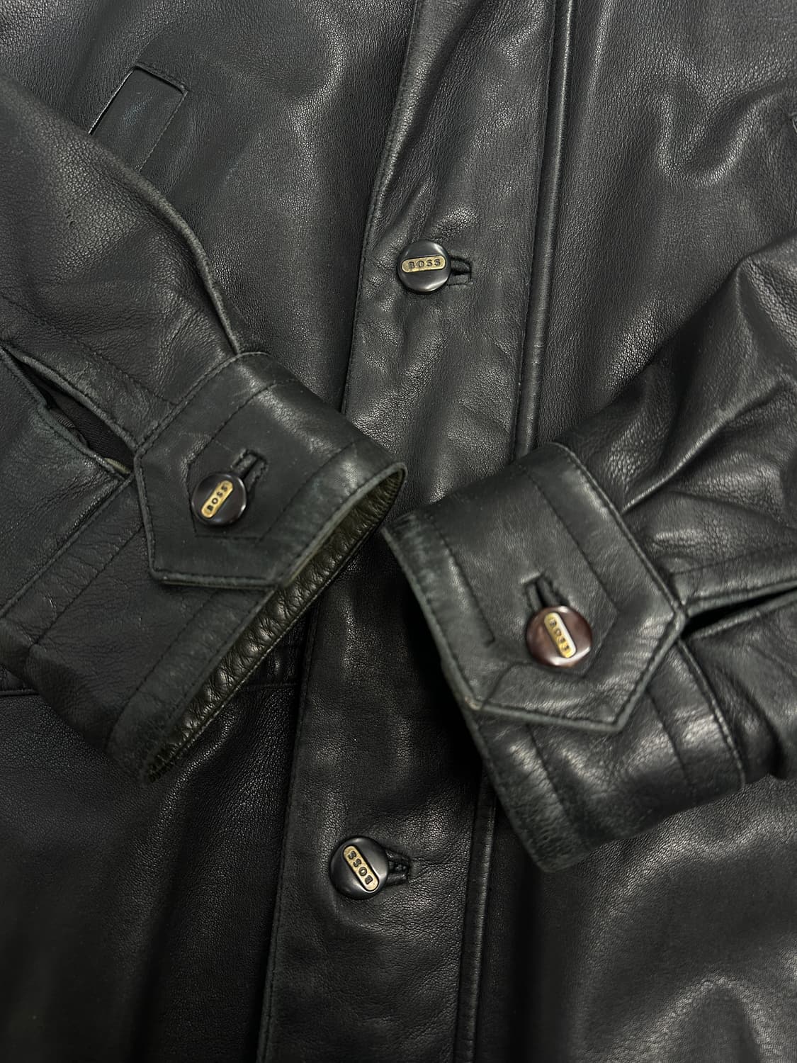 80s HUGO BOSS 레더 카코트 54 상품이미지4