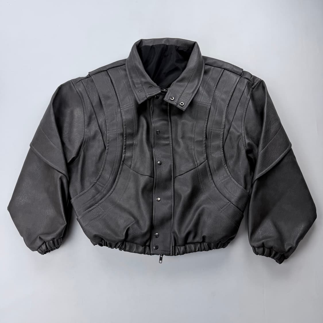 Leather 크롭 봄버 자켓 상품이미지1