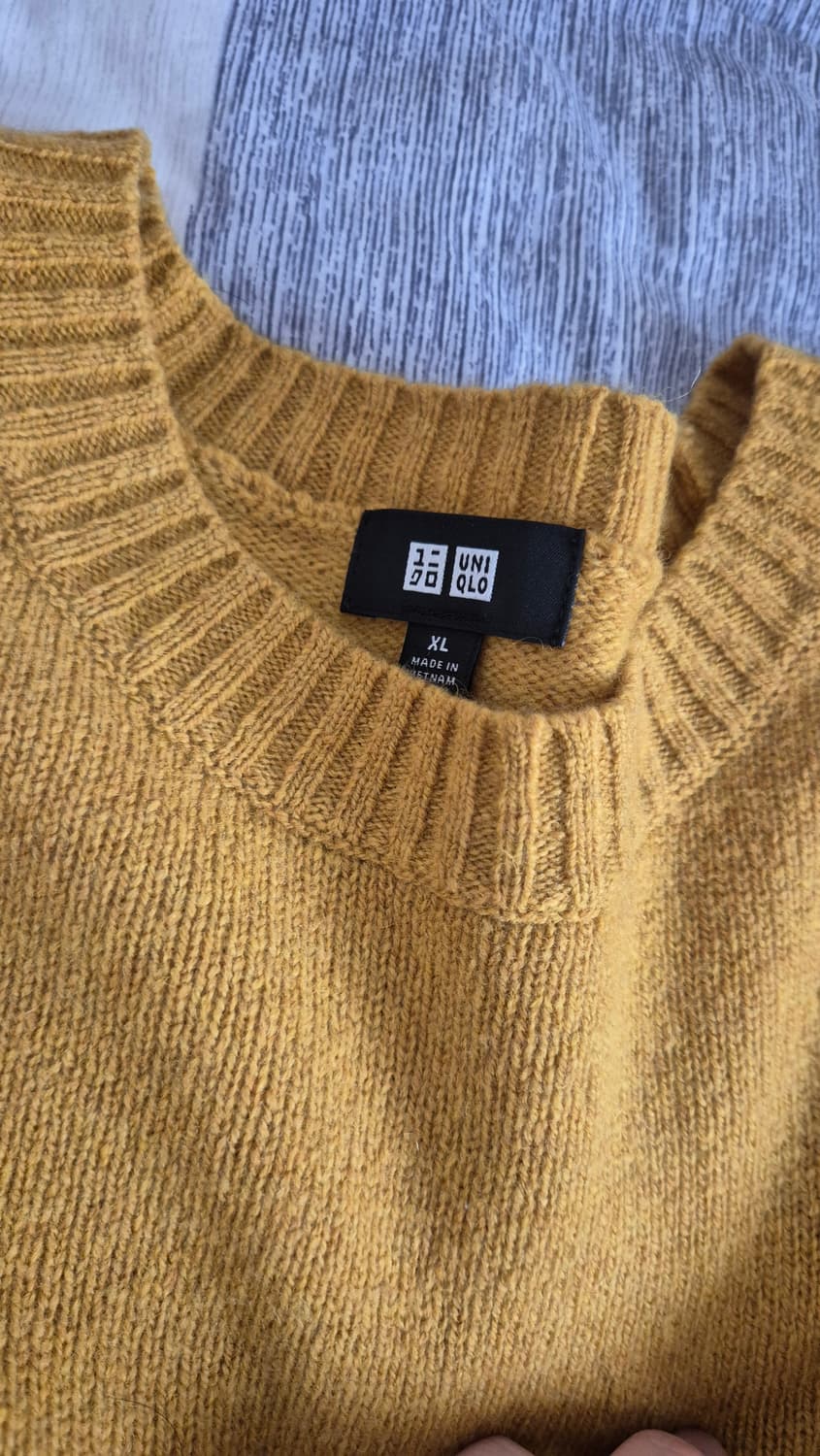 유니클로 램스울니트 옐로우 XL 상품이미지2