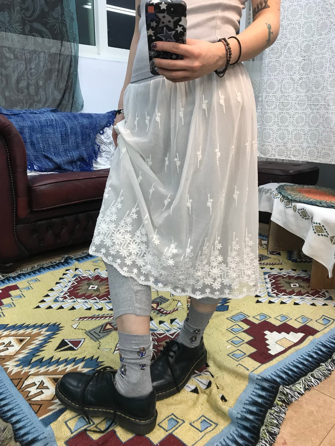 빈티지 여성 7부 레깅스 미디스커트 (Z994) 상품이미지1