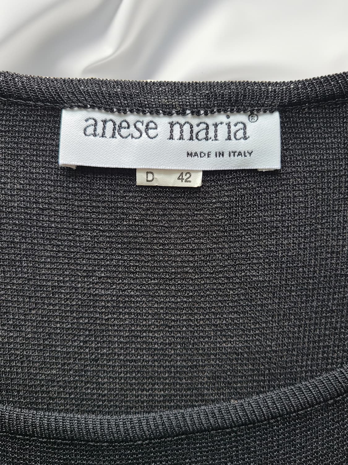 anese maria 이태리제 블랙 쉬폰소매 니트 원피스 상품이미지2