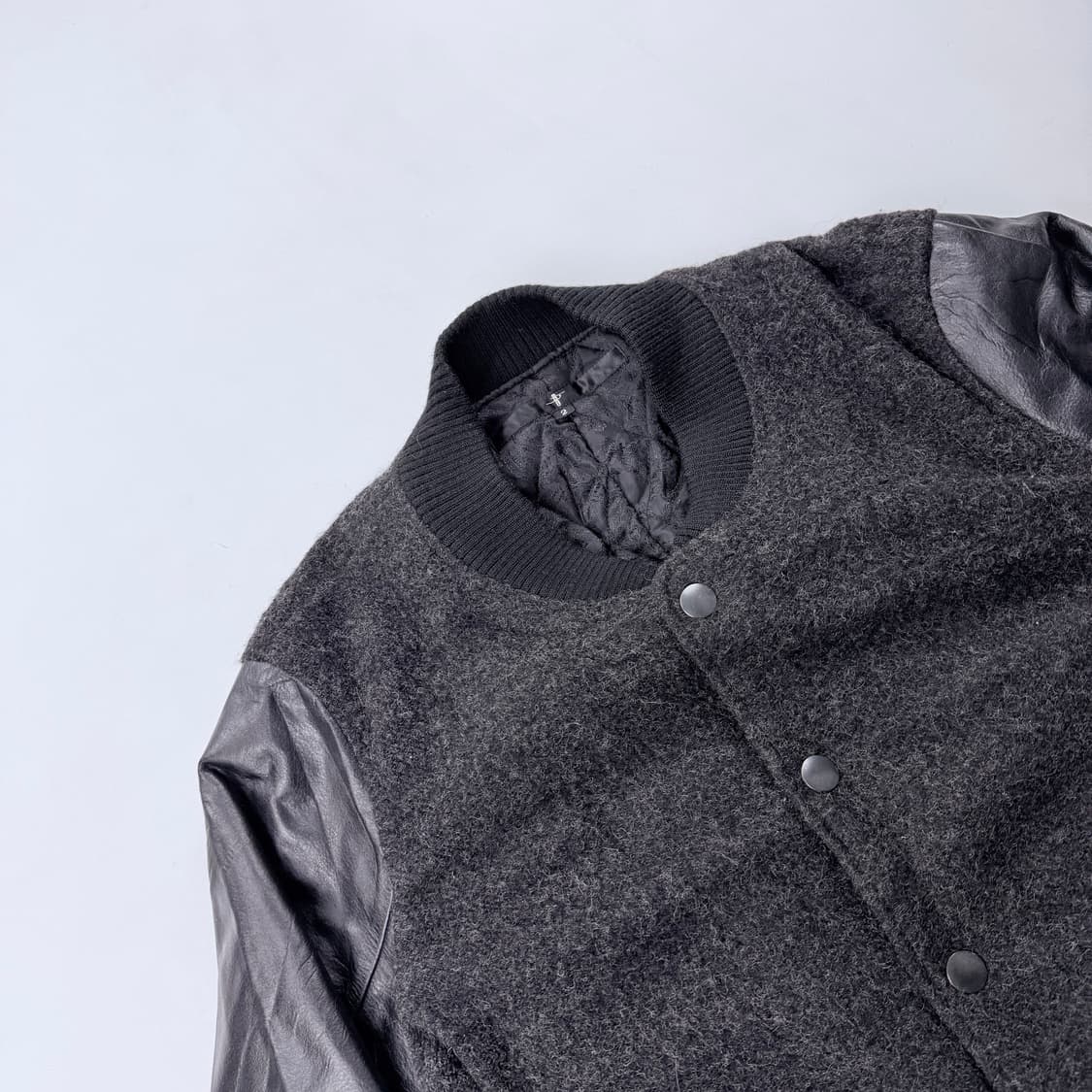 No Id 노아이디 리얼레더 울 바시티자켓 상품이미지2