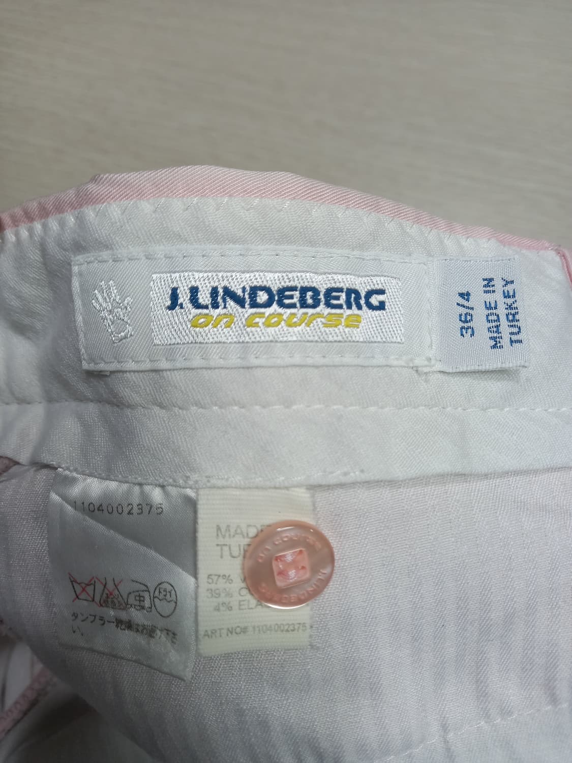 26 J.LINDBERG 봄여름용 스판 치노 연핑크 26-630 상품이미지7