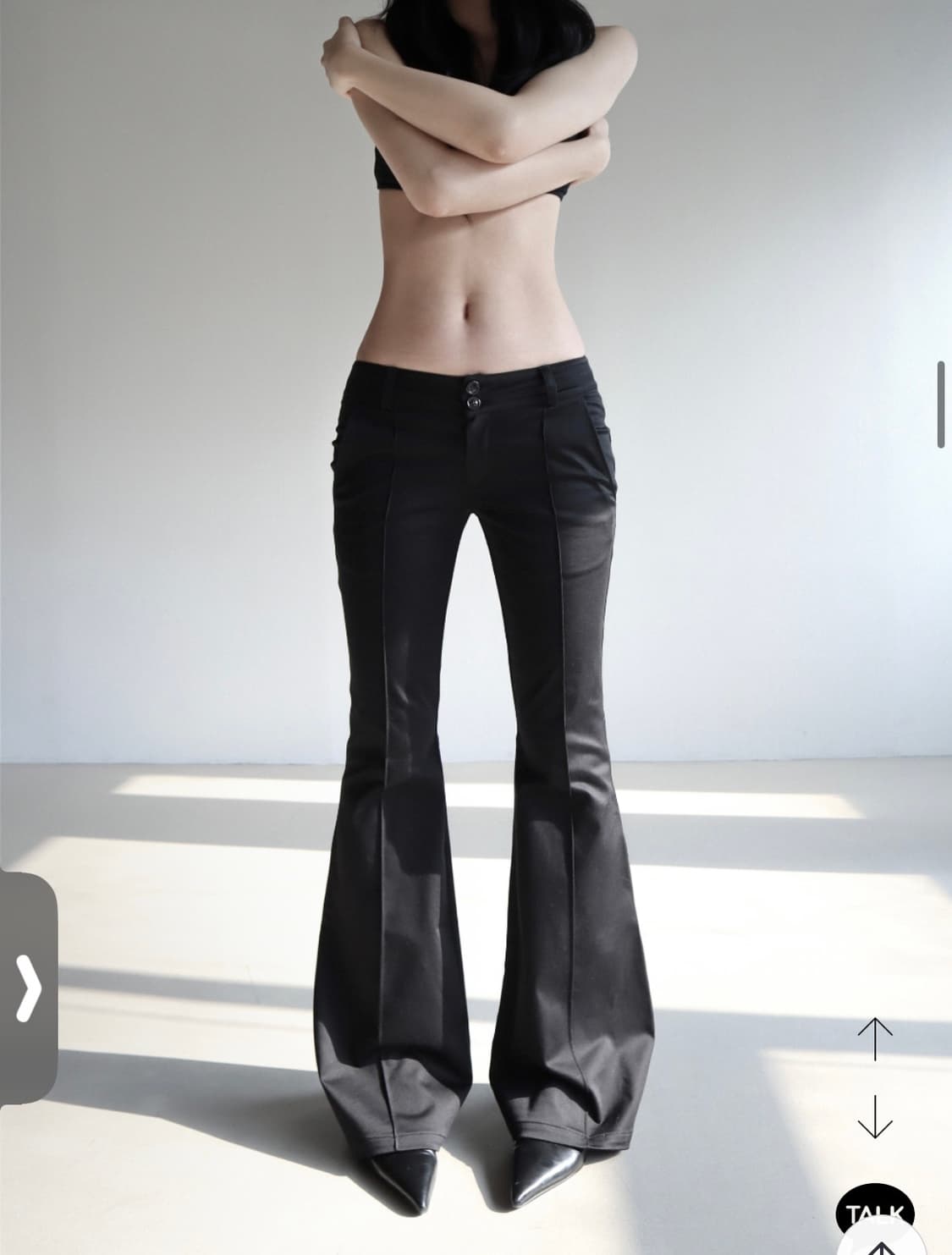 클라따) Shimmer Flare Slacks BK L 상품이미지2
