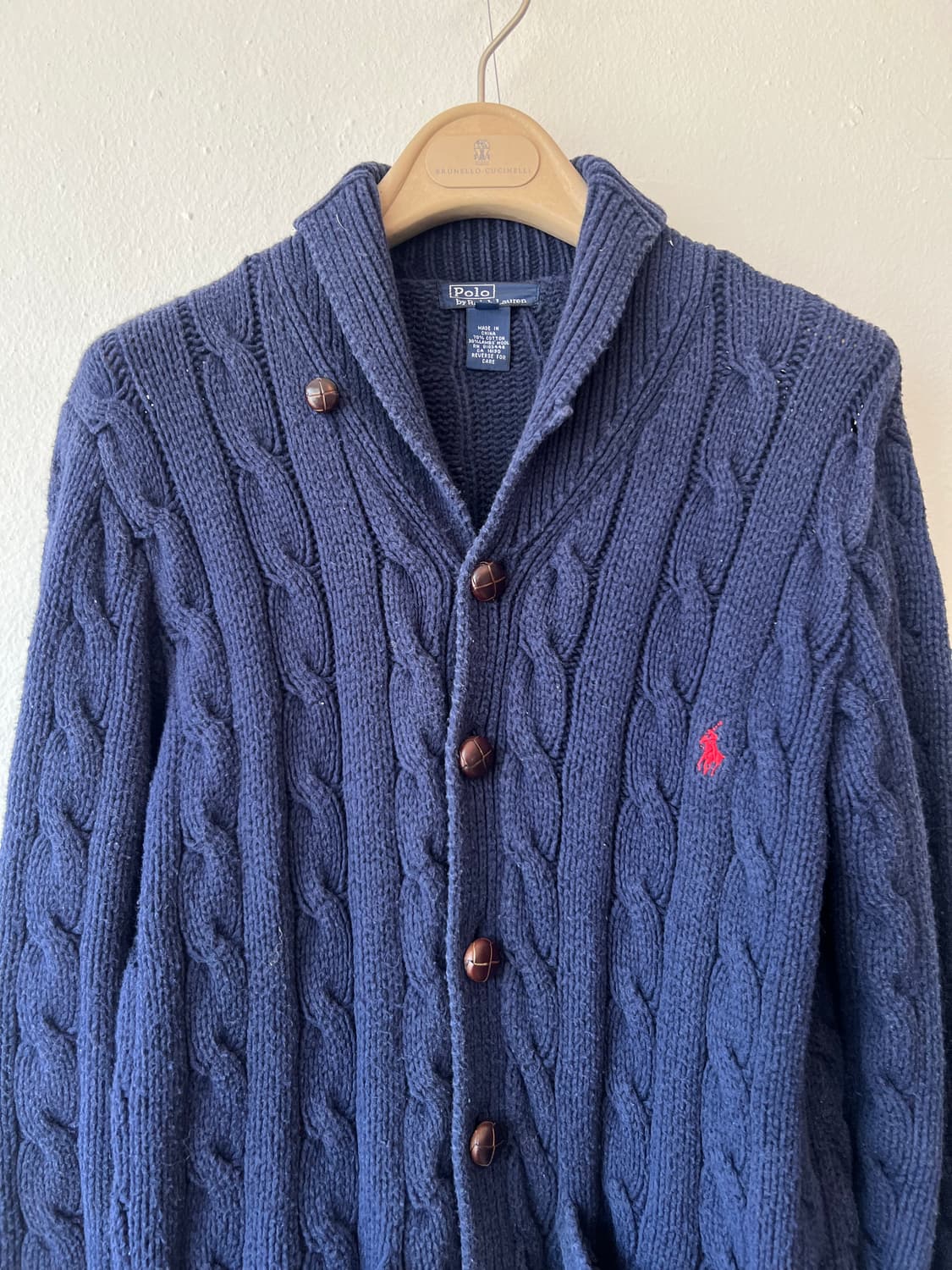 폴로랄프로렌 여성 네이비 숄카라가디건 케이블가디건 상품이미지1