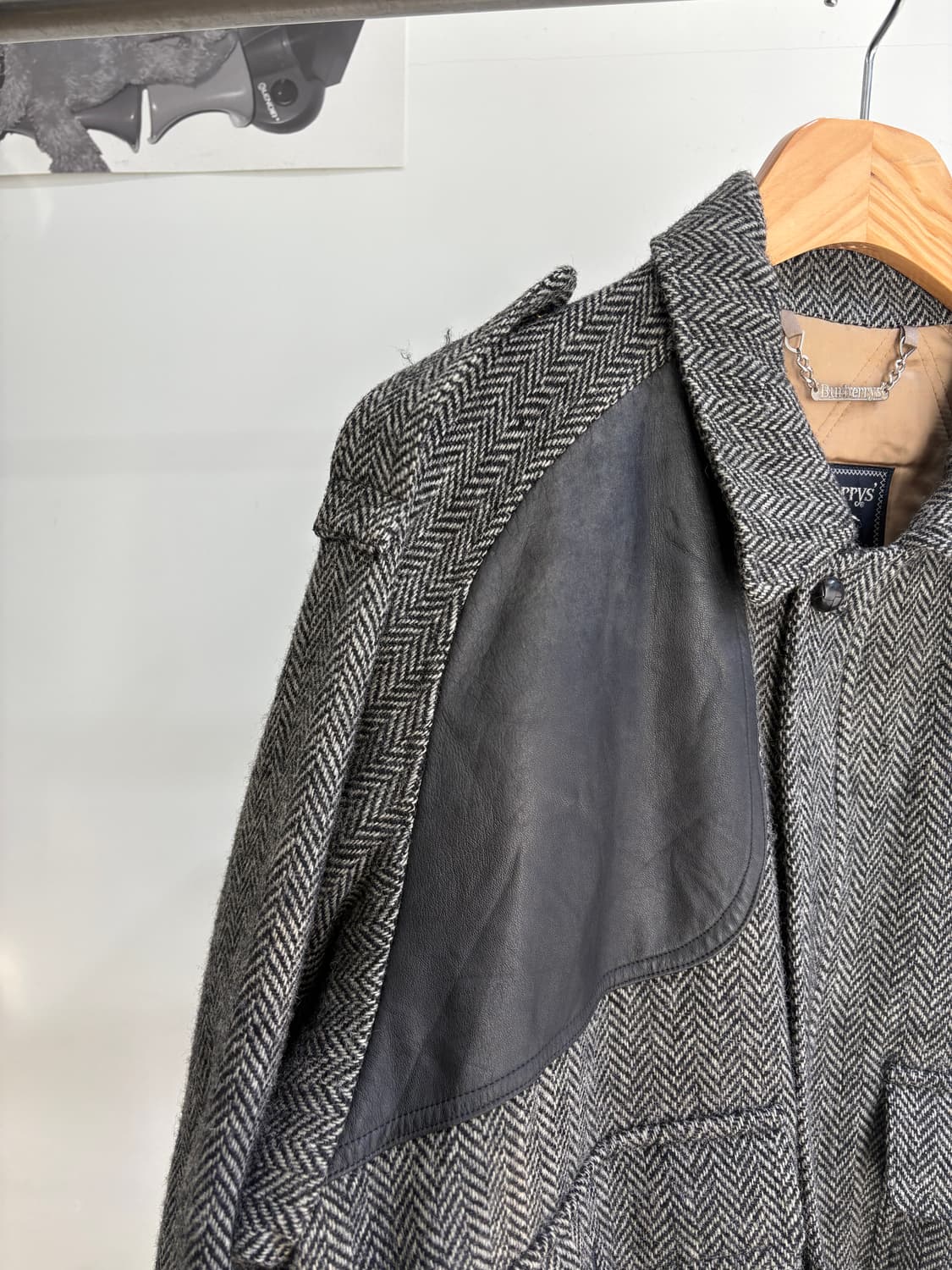 빈티지 버버리 헤링본 트위드 울 자켓 상품이미지3