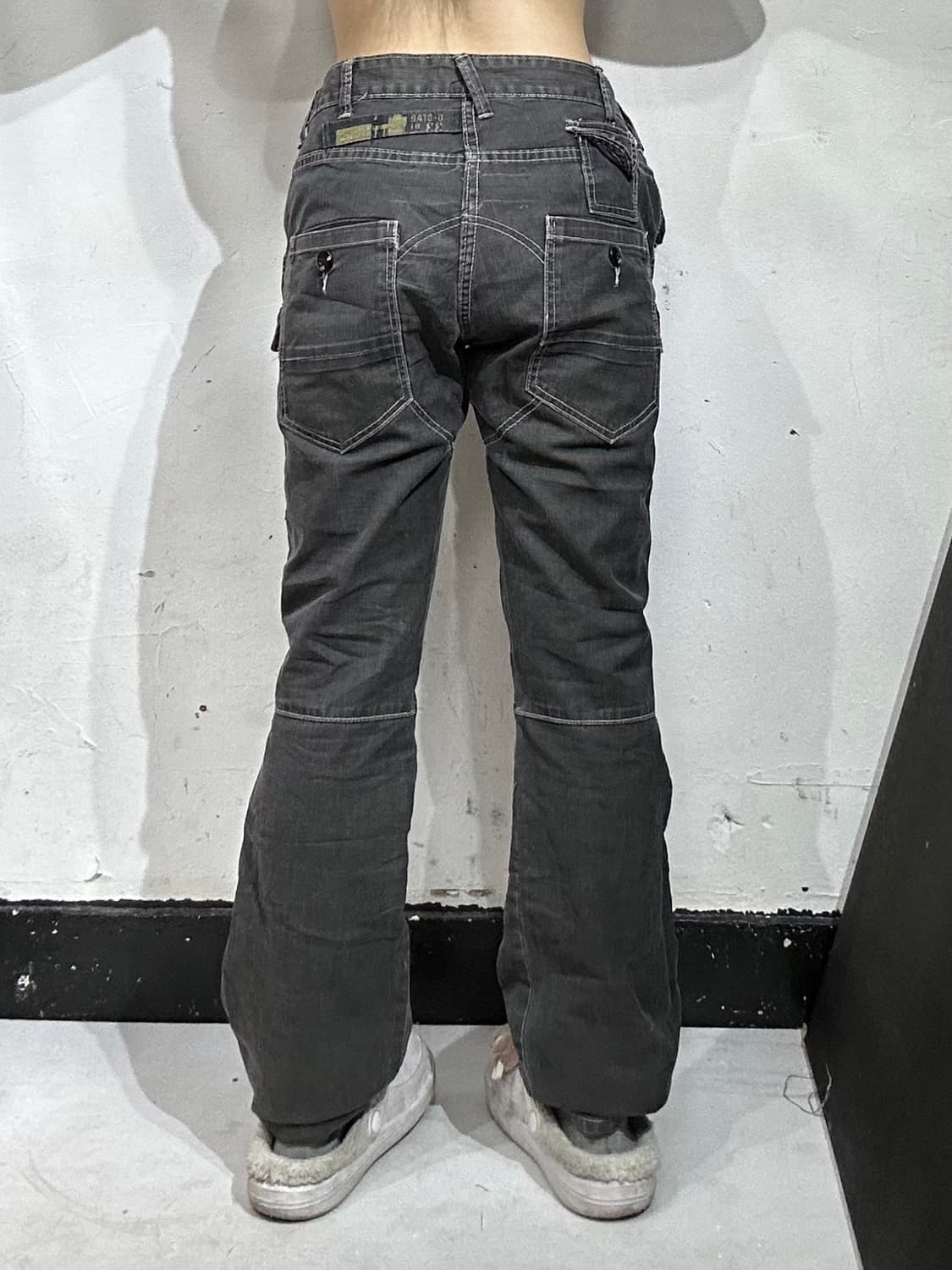 90s 지스타 G star 워싱 바이커 진 흑청 카고 데님 청바지  상품이미지3