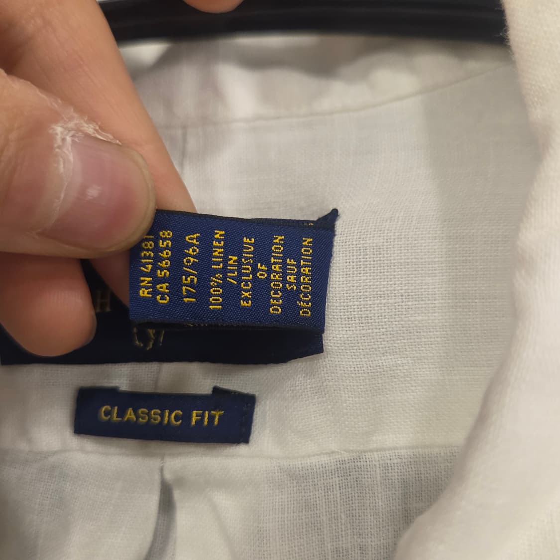 폴로 린넨 셔츠 화이트 클래식핏 m 상품이미지4