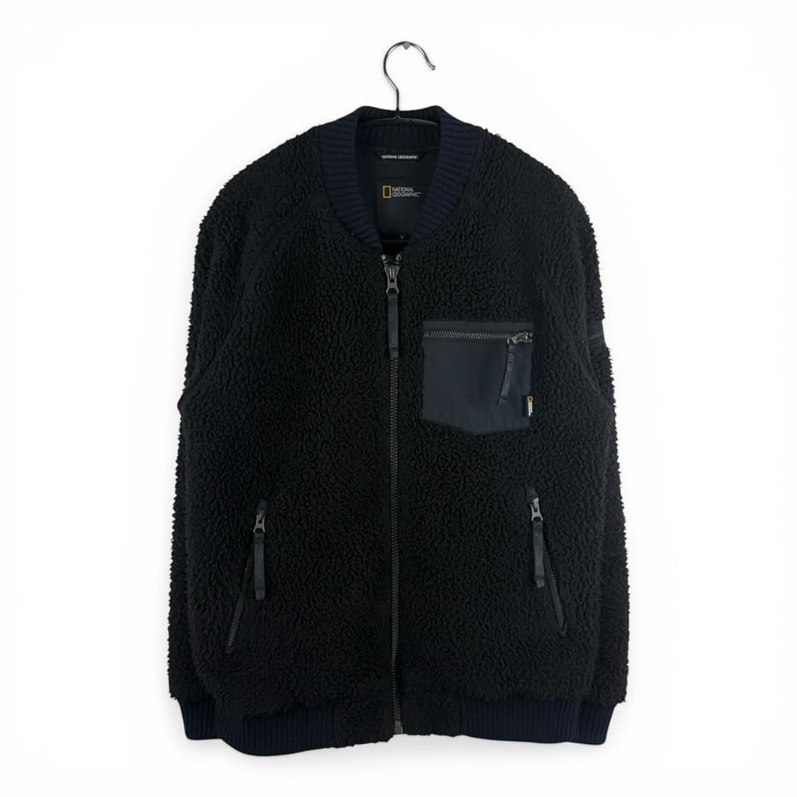 S) 내셔널지오그래픽 양털 셰르파 봄버 자켓 블랙 상품이미지1