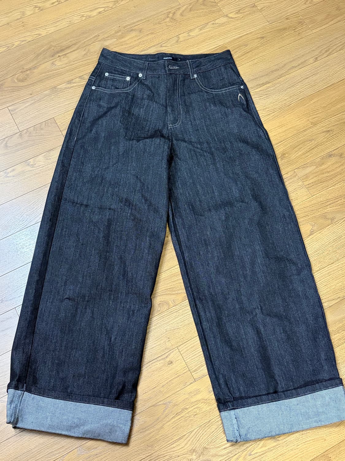 Cinch Back Denim Pants (Black) 상품이미지2
