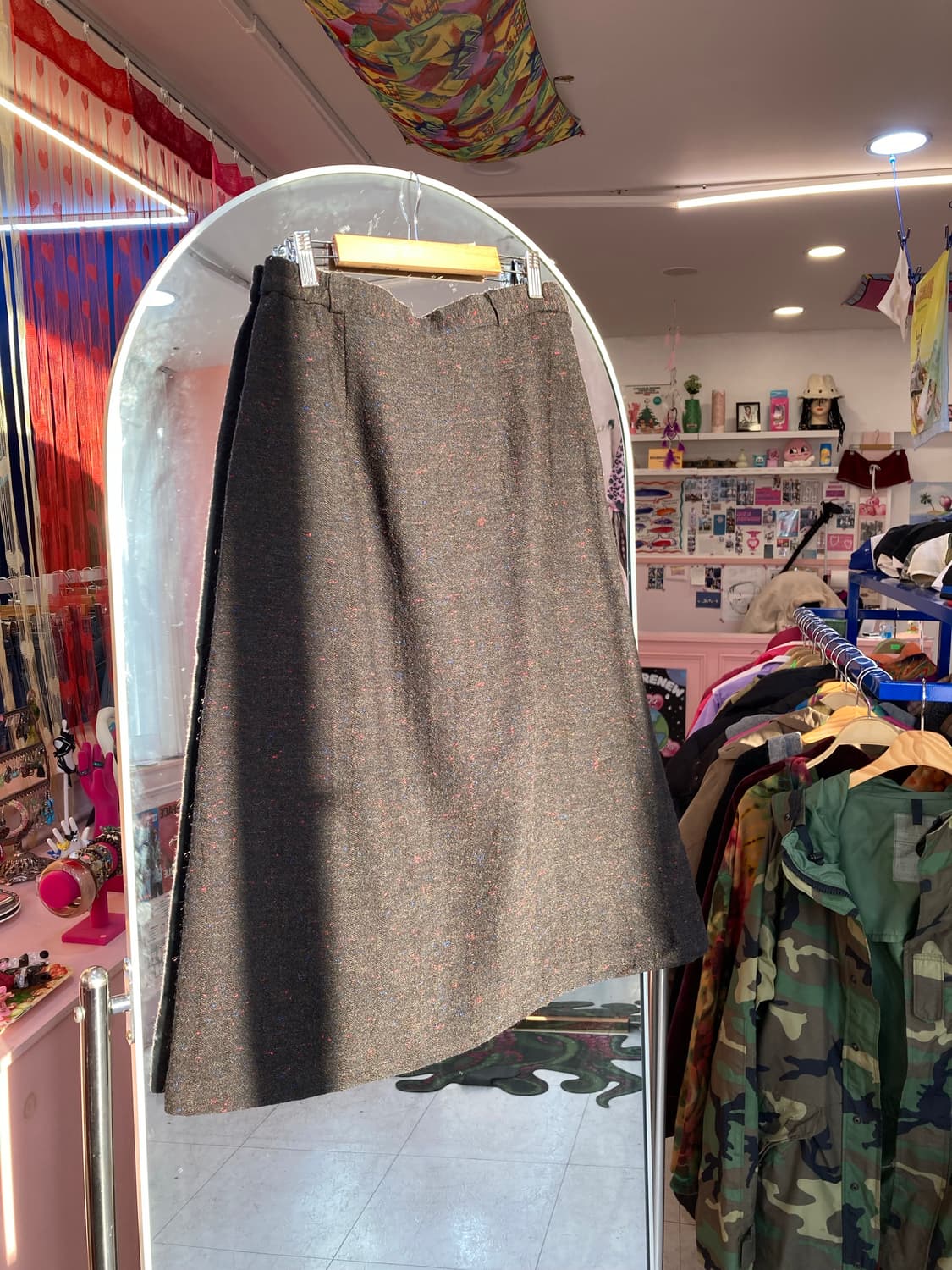 빈티지 울 보카시 브라운 롱스커트 상품이미지2