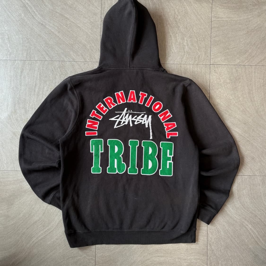 스투시 정품 인터네셔널 트라이브 블랙 후드티 상품이미지1