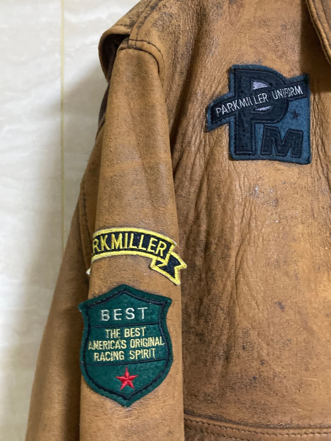 (L) 빈티지 패치 a2 가죽 자켓 상품이미지6