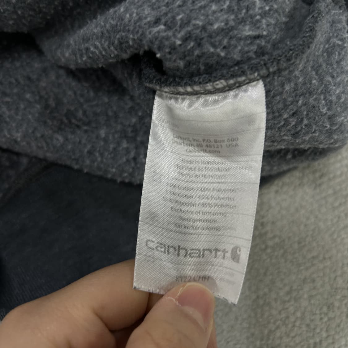 칼하트 후드집업 차콜 s 상품이미지3