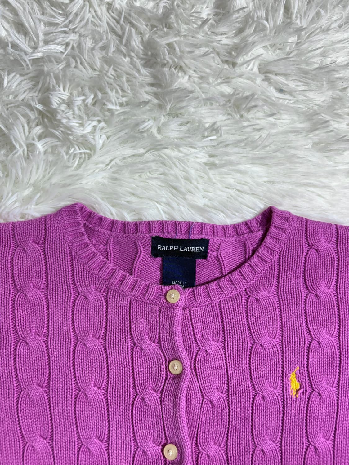 폴로 랄프로렌 핑크 포니 케이블 가디건  상품이미지7
