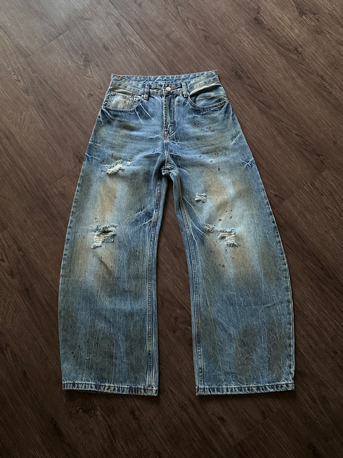 Decency Concept 더티 & 페인팅 와이드 벌룬 데님 상품이미지7