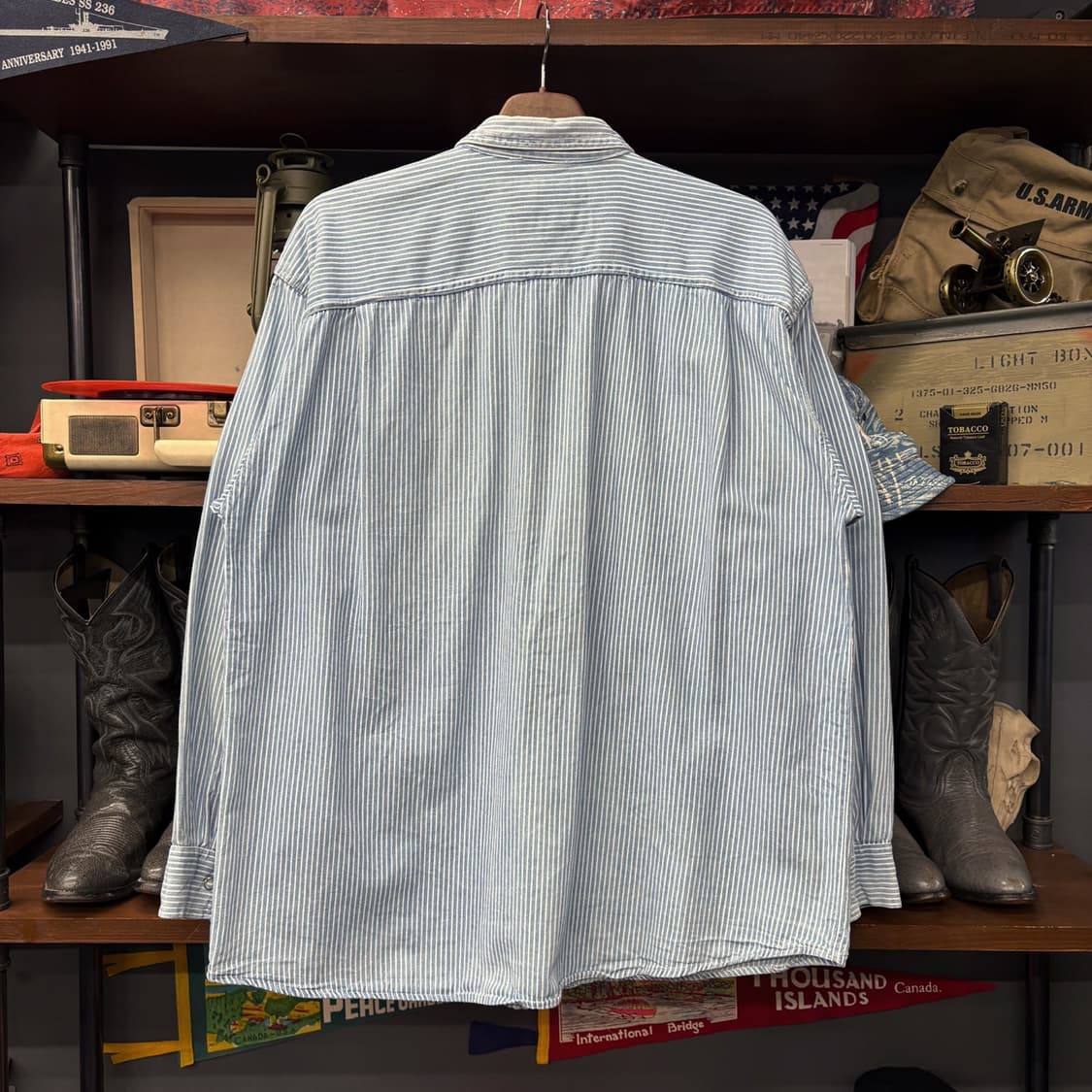 90s 리바이스 히코리 스트라이프 데님 워크셔츠 펄스냅 N736 상품이미지2