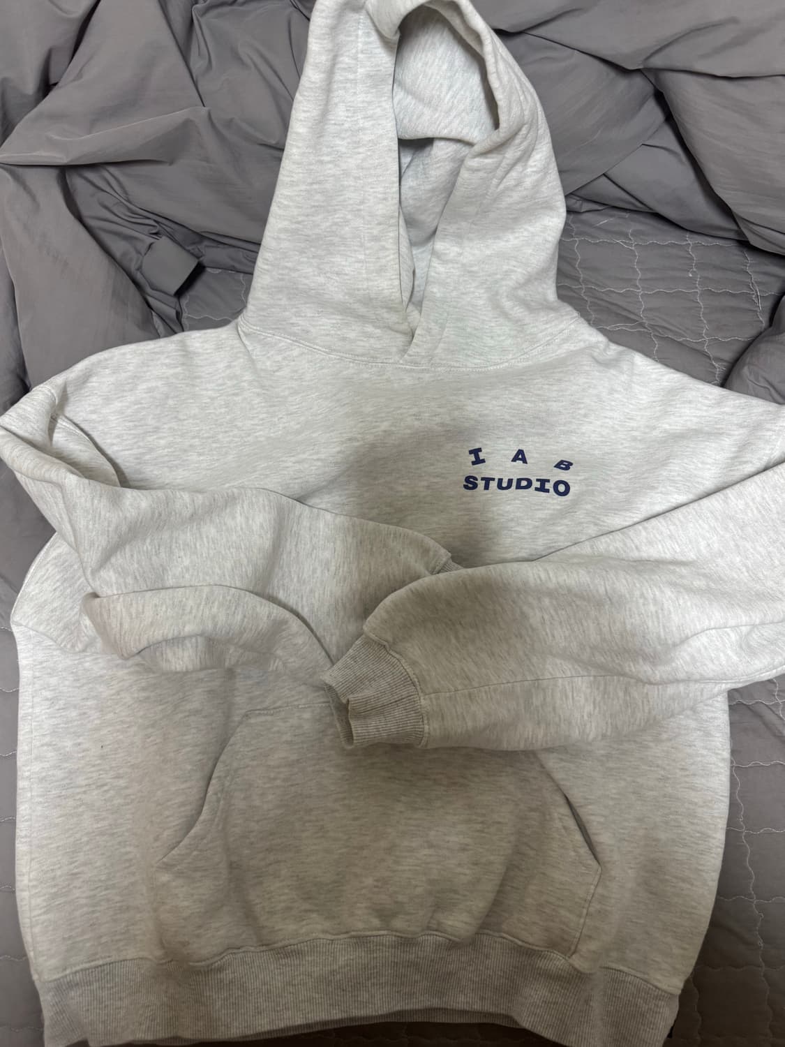 아이앱 라이트 그레이 후드티 L 상품이미지1