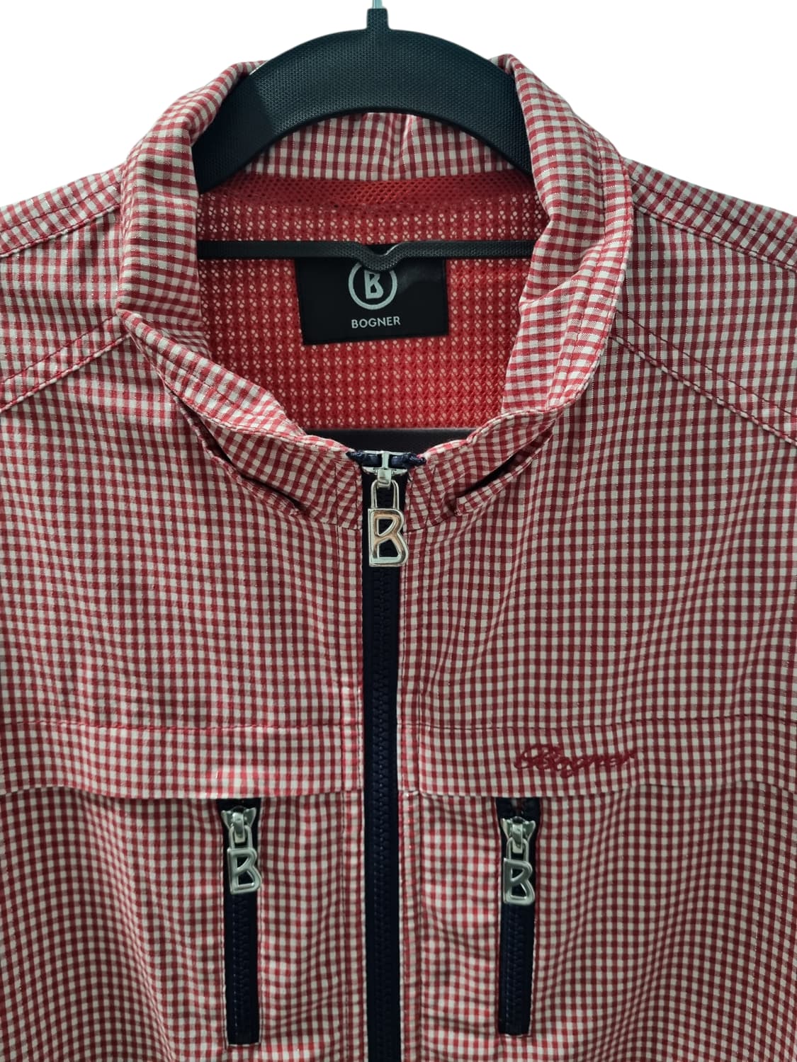 보그너 레드 체크 패턴 바람막이 간절기 점퍼 90 상품이미지3