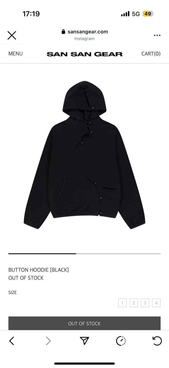 BUTTON HOODIE [BLACK] 상품이미지1