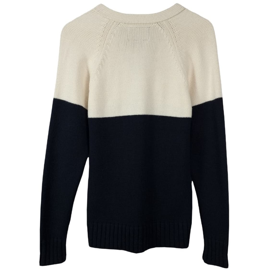 [네이버후드] 컬러 블럭 배색 네이비 브이넥 니트 가디건 P01416 상품이미지3