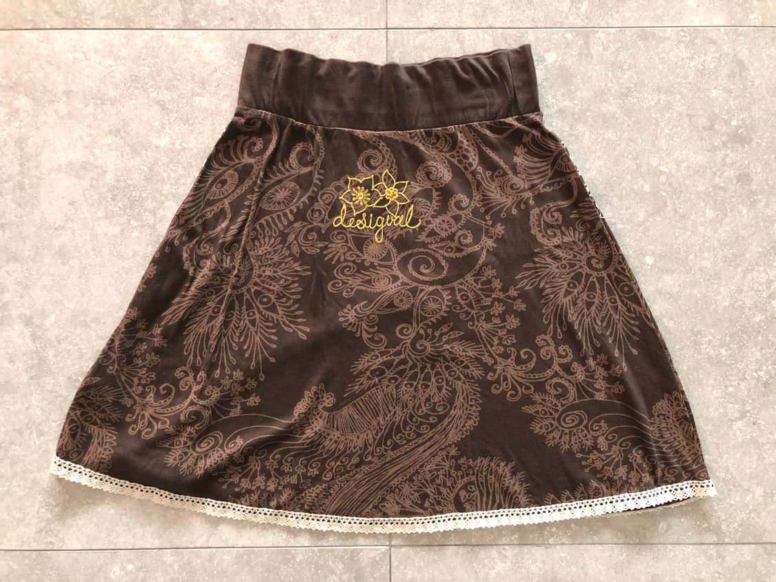 Desigual 브라운 플라워 프린팅 스커트 상품이미지5