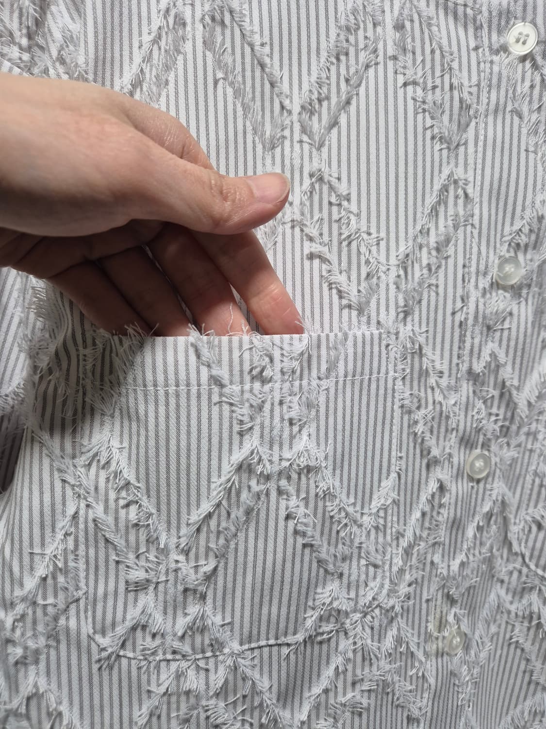 빈티지 봄여름 그레이 스트라이프 크롭 자켓 상품이미지3