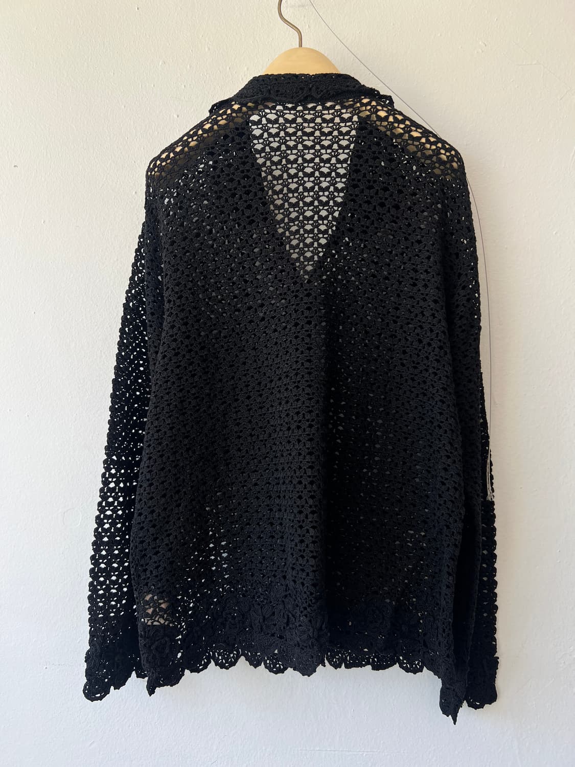 일본수입 L'est Rose 여성 블랙 크로셰 니트가디건 상품이미지3