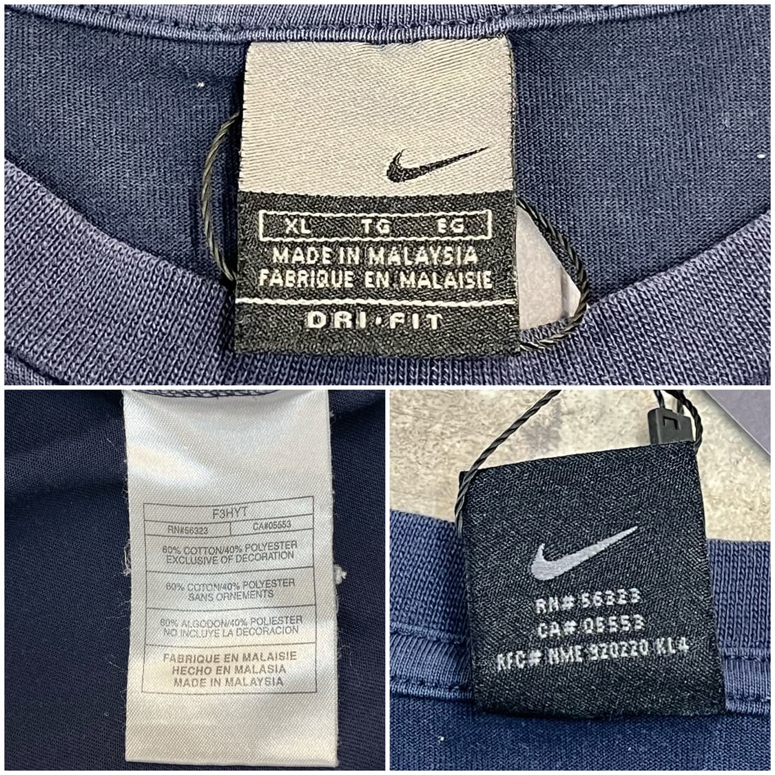 나이키 빈티지 반팔티 네이비 XL #csz3834 상품이미지3