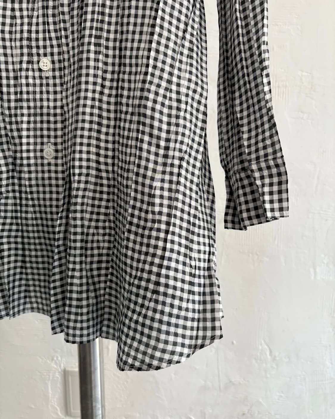 PLEATS PLEASE 플리츠플리즈 체크 링클 셔츠 원피스 상품이미지7