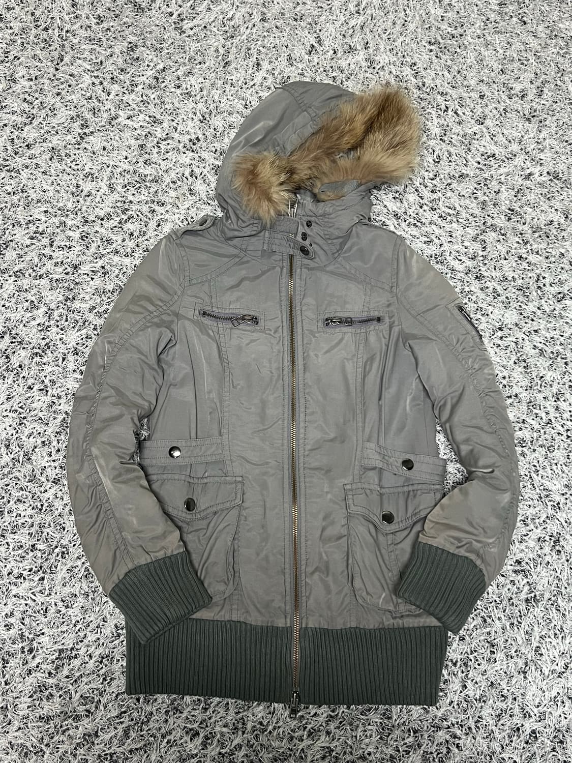 Fur trimmed hooded parka 상품이미지1