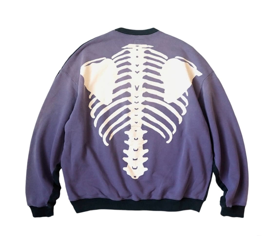 캐피탈 투톤 빅 플리스 스웻셔츠 블랙 퍼플 상품이미지1