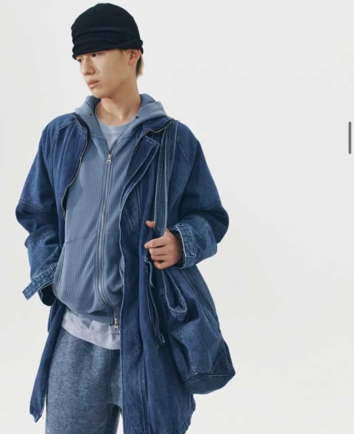 999휴머니티 롤업 비니 블랙 상품이미지1