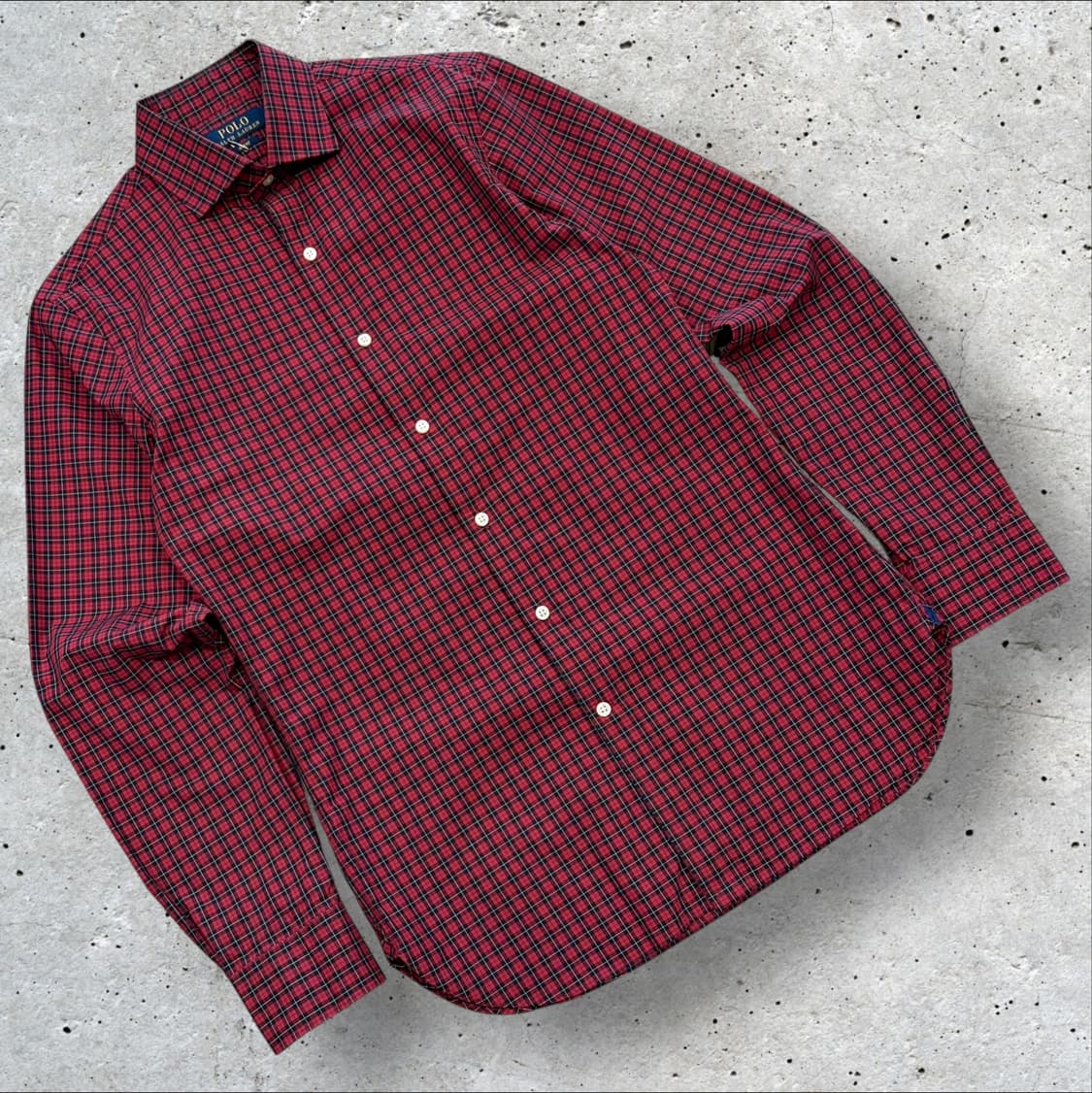 [M] 폴로 랄프로렌 슬림핏 레드 체크 셔츠 C861 상품이미지1