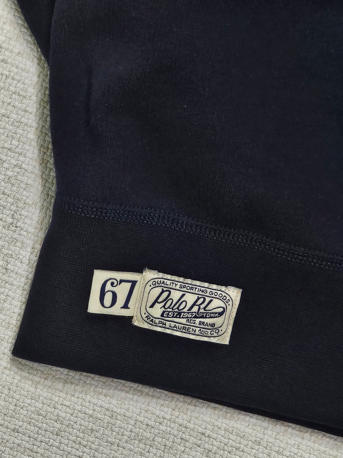 [L] 폴로 랄프로렌 네이비 아카이브 'POLO' 아플리케 기모 맨투맨 상품이미지5