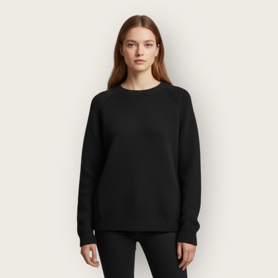 랑방 컬렉션 앙고라 블렌딩 블랙 니트 스웨터 상품이미지1