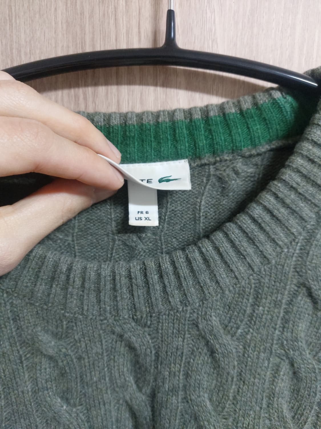 라코스테 그린 꽈배기 니트 상품이미지3