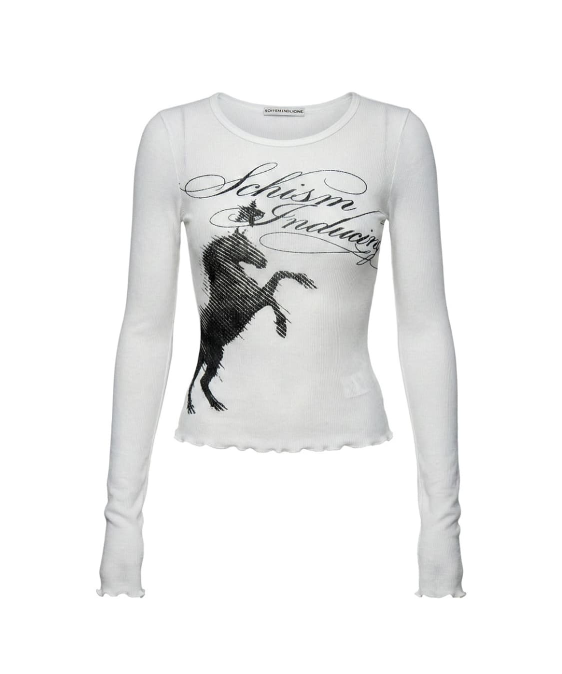 스키즘 인듀싱 HORSE FLARED SLEEVE TOP WHITE 상품이미지1