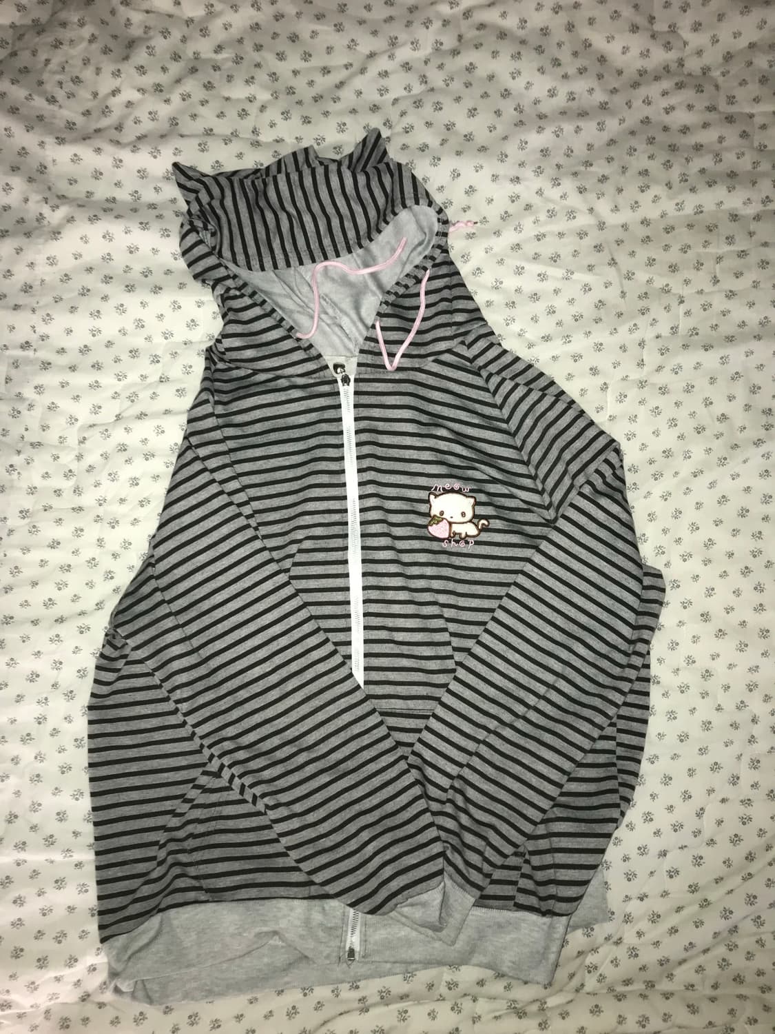 고양이 귀 후드집업 XL 갸루 서브컬쳐 네코 집업 일본빈티지 상품이미지2