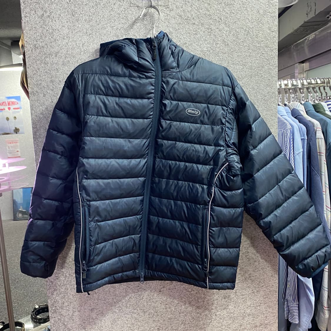 Mmlg 네이비 스몰로고 경량패딩 B3206 상품이미지2