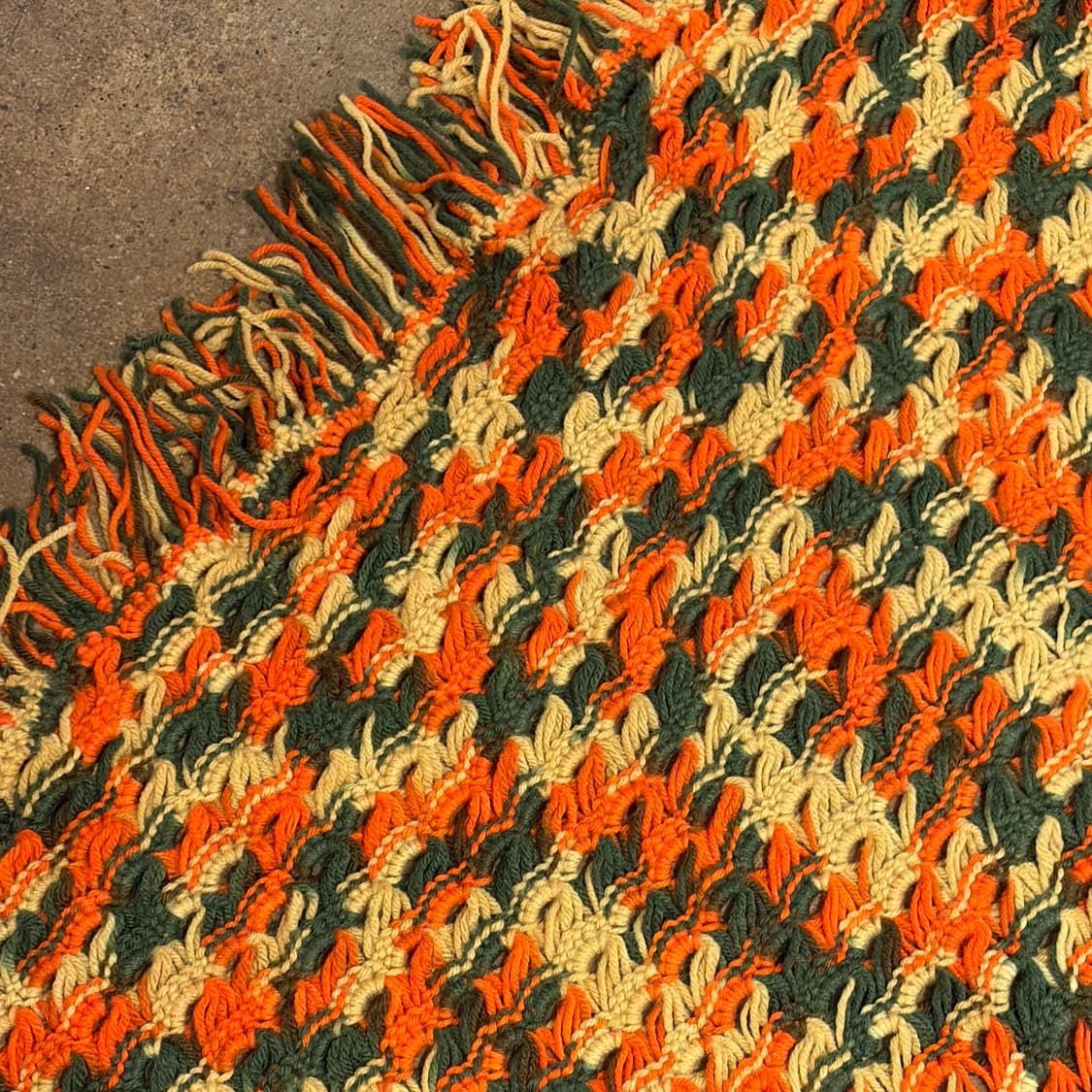 90s USA 니트 울 카페트 러그 매트 상품이미지5