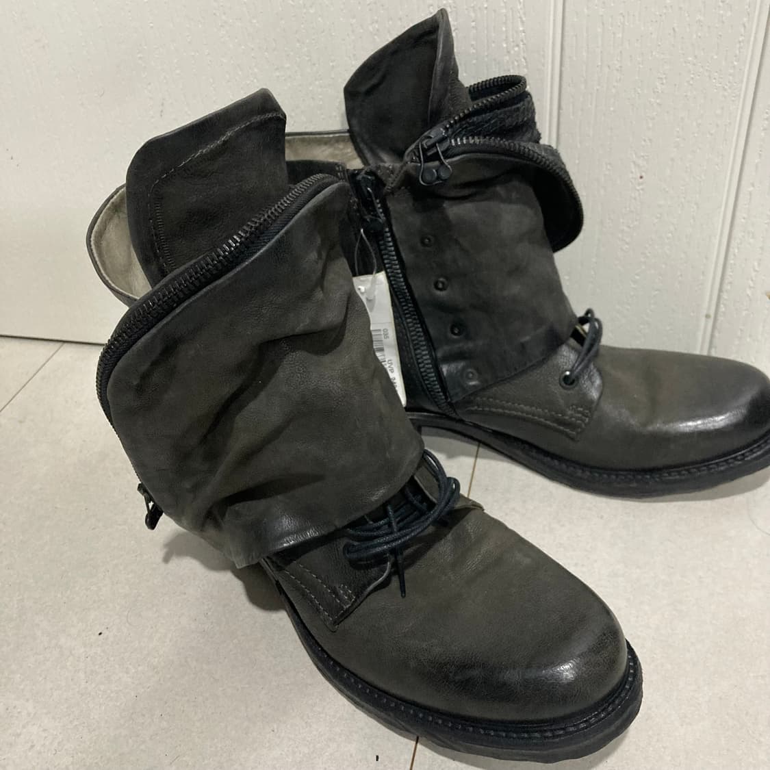 A.S.98 드레이프 랩 레더 부츠 상품이미지7