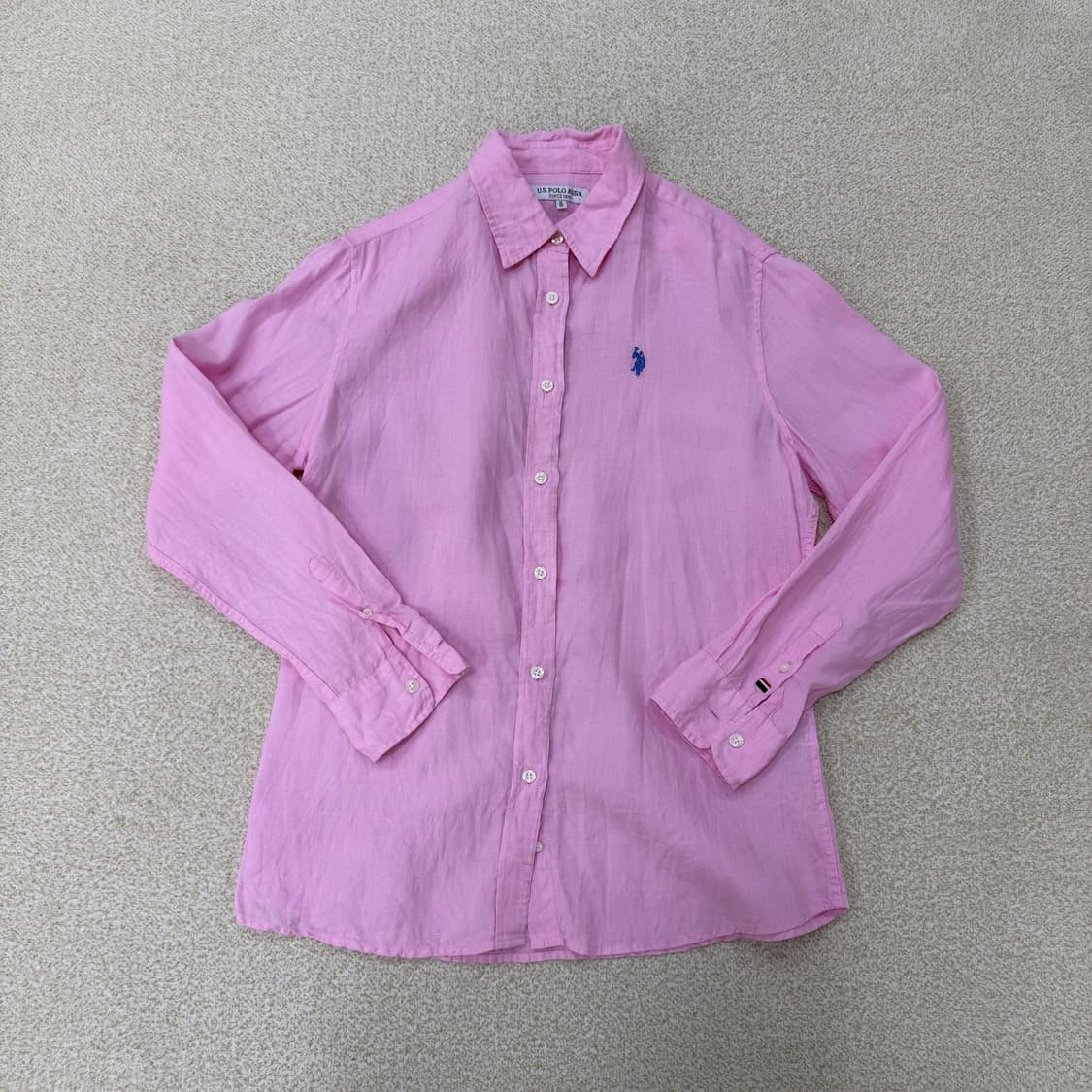 95 유에스폴로 핑크 린넨 셔츠 0225T1 상품이미지1