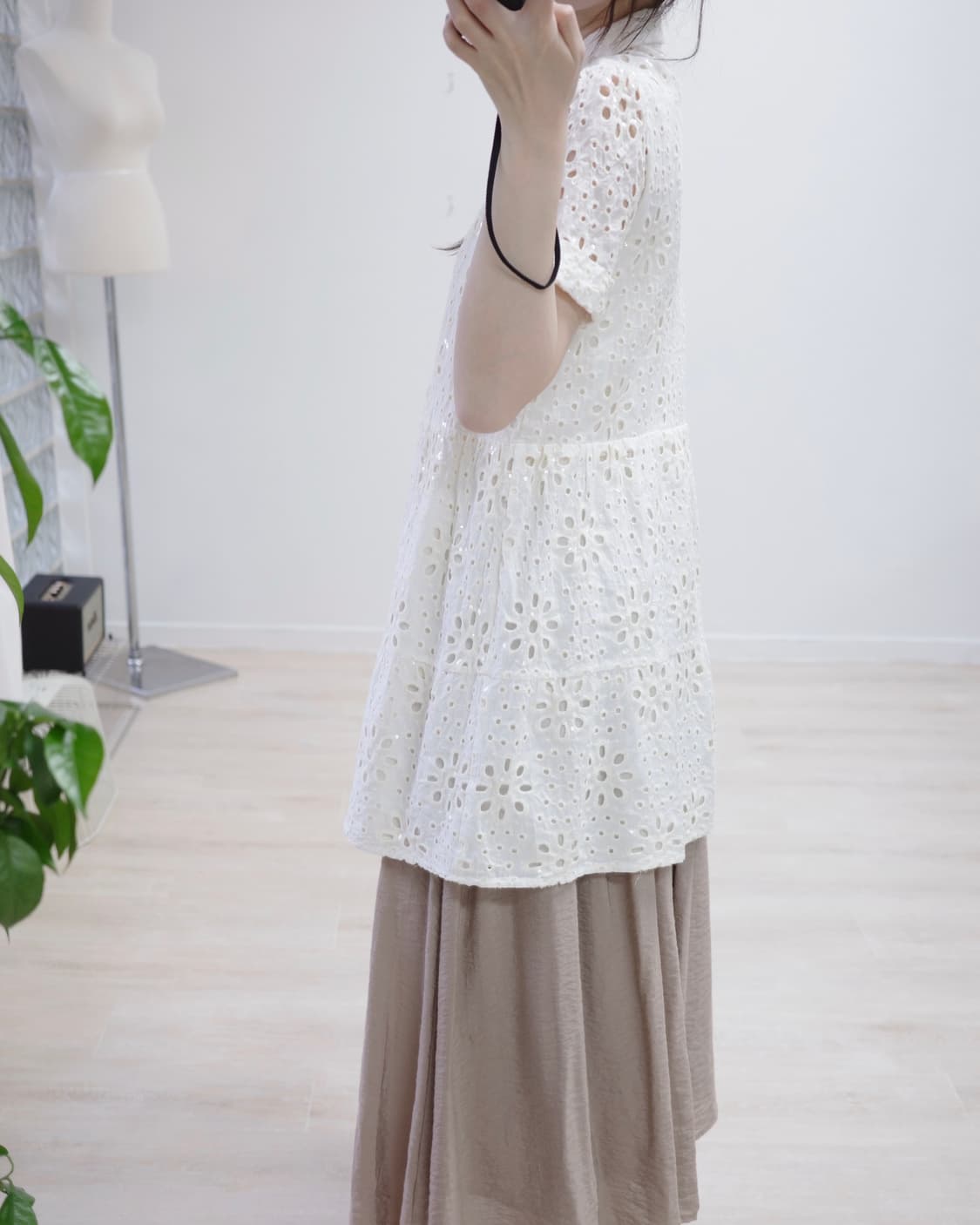 데시구알 Desigual spangle ivory One-piece 상품이미지5