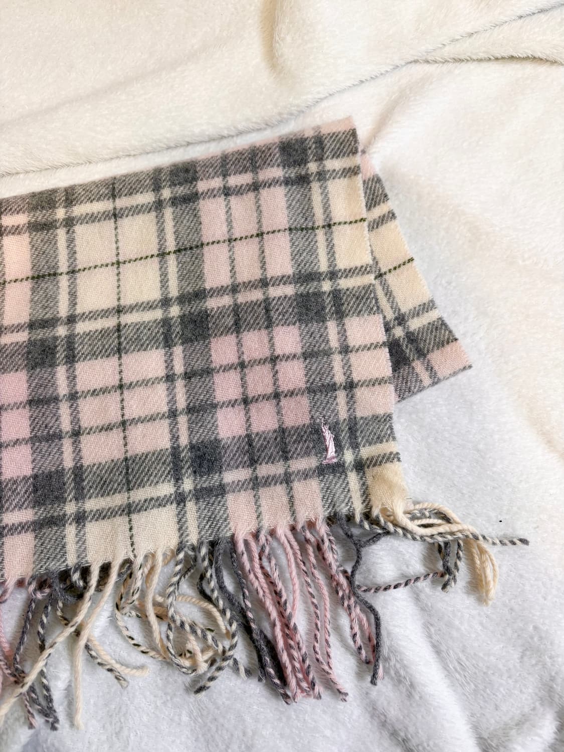 이스트보이 체크 머플러 목도리 그레이 핑크 아이보리 모리걸 y2k 백팩 상품이미지1