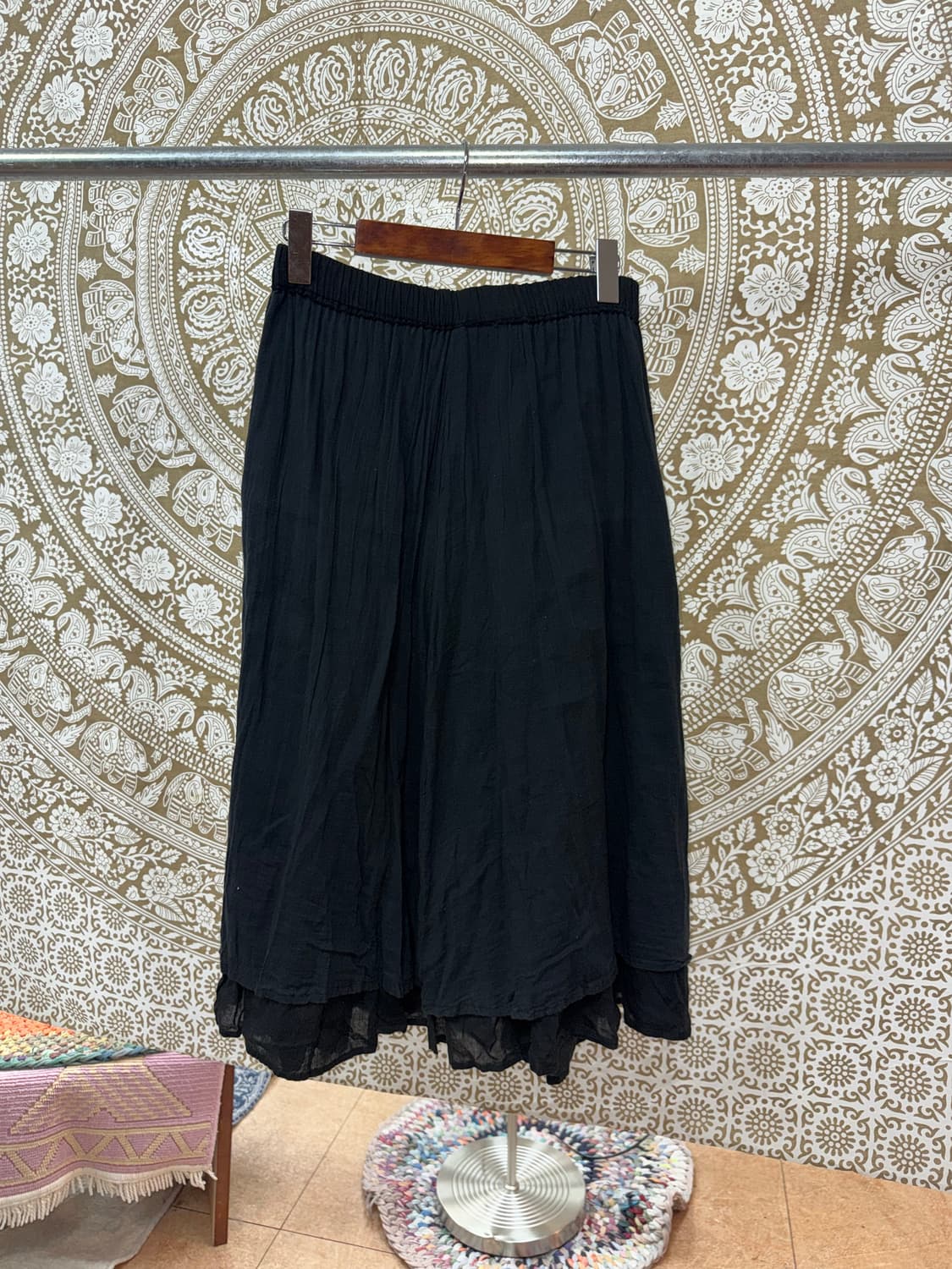 빈티지 여성 밴딩 린넨 스커트  상품이미지3