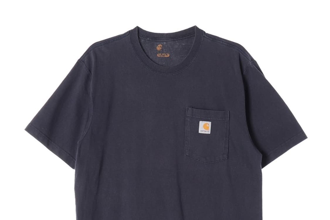 칼하트 네이비 스퀘어 로고 포켓 반팔티 M 상품이미지3