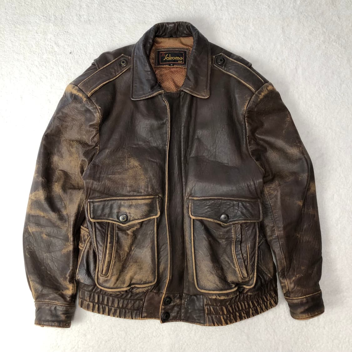 A2 하드에이징 레더 봄버자켓  상품이미지1